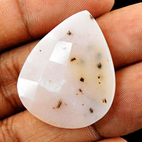 gemsmore:Genuine Pear Shape Faceted Pink Australian Opal Untreated Loose Gemstone