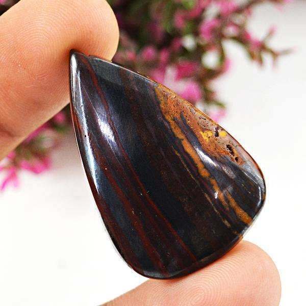 gemsmore:Genuine Pear Shape Iron Tiger Eye Untreated Loose Gemstone