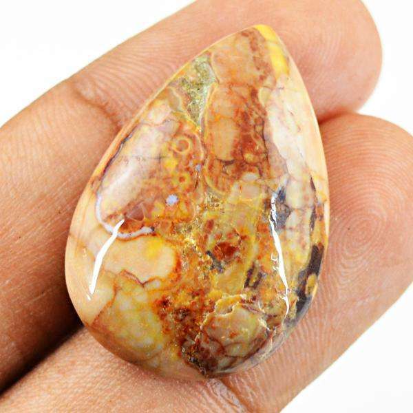 gemsmore:Genuine Pear Shape Ocean Jasper Untreated Loose Gemstone