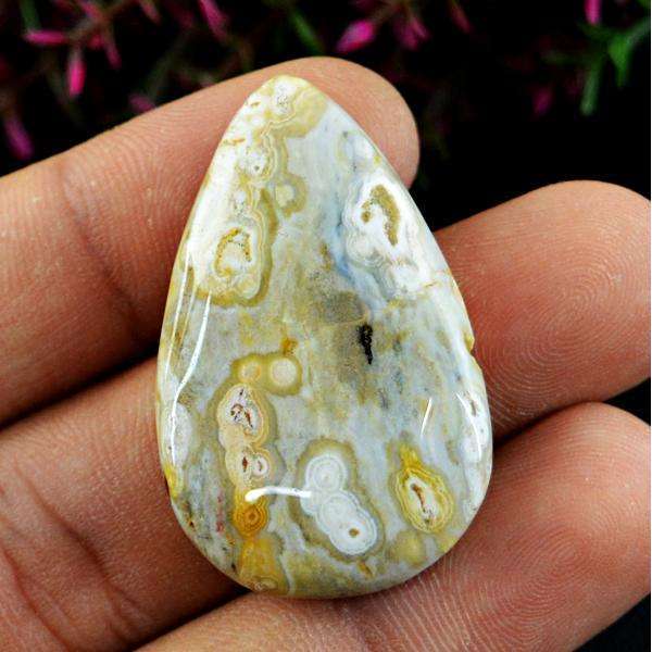 gemsmore:Genuine Pear Shape Ocean Jasper Untreated Loose Gemstone