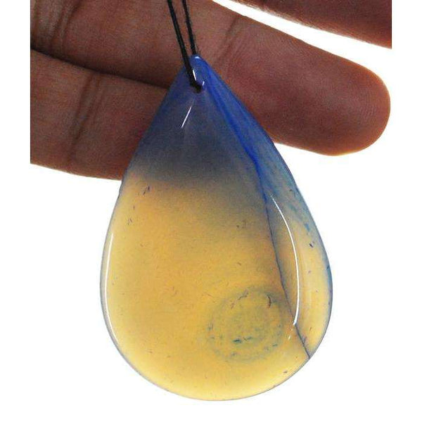 gemsmore:Genuine Pear Shape Onyx Untreated Drilled Loose Gemstone