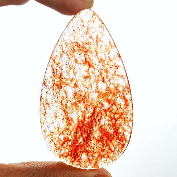 gemsmore:Genuine Pear Shape Red Moss Agate Untreated Loose Gemstone