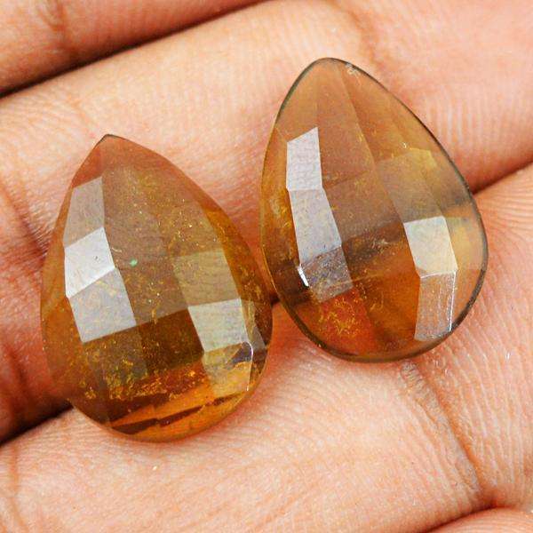 gemsmore:Genuine Pear Shape Smoky Quartz Faceted Loose Gemstone Lot