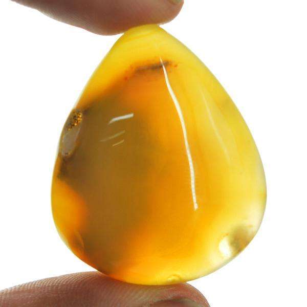 gemsmore:Genuine Pear Shape Yellow Onyx Untreated Loose Gemstone
