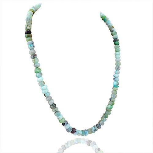 gemsmore:Genuine Peruvian Opal Beads Necklace