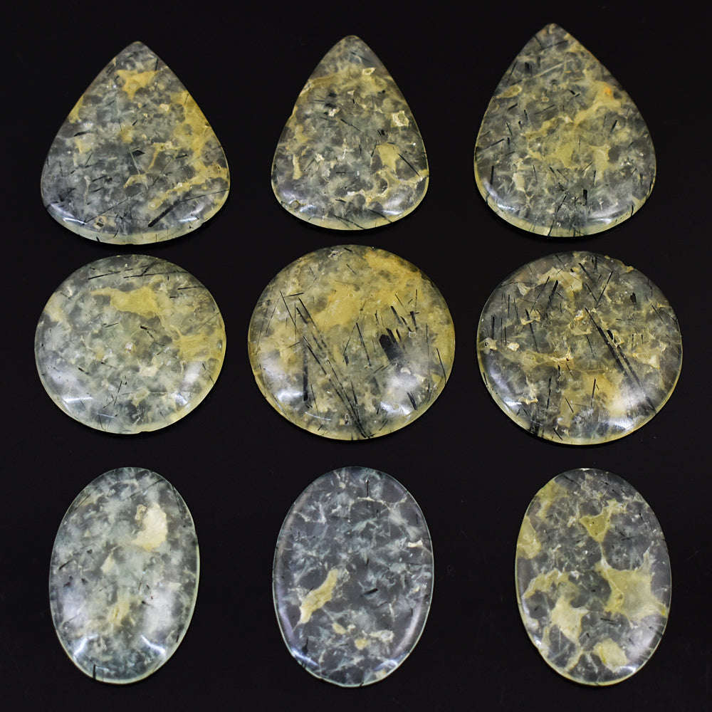 gemsmore:Genuine Phrenite Untreated Gemstone Cabochon Lot