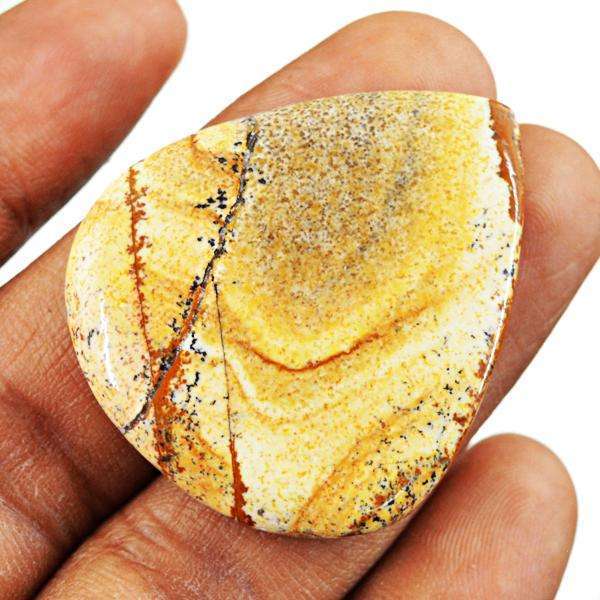 gemsmore:Genuine Picture Jasper Pear Shape Loose Gemstone