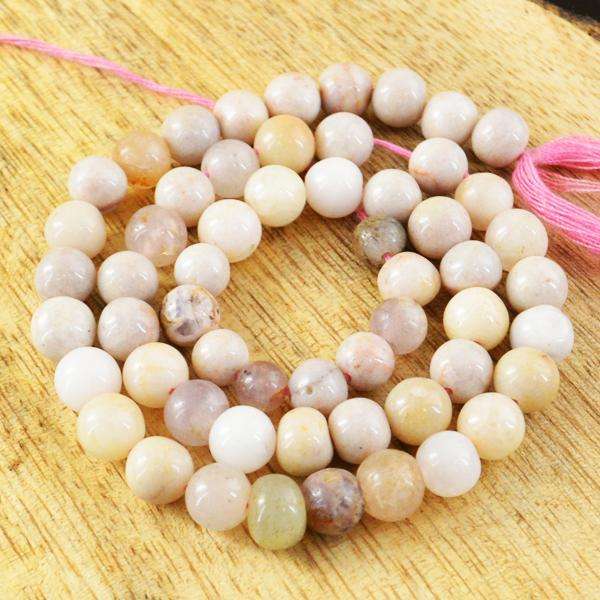 gemsmore:Genuine Pink Australian Opal Round Shape Drilled Beads Strand