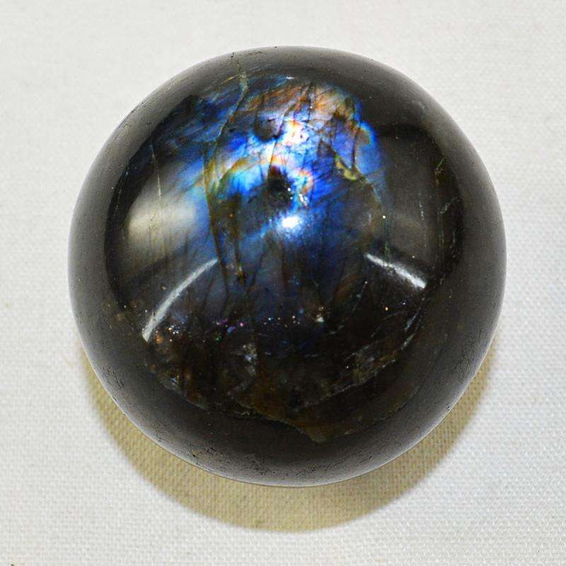 gemsmore:Genuine Pink Flash Labradorite Hand Carved Crystal Healing Sphere