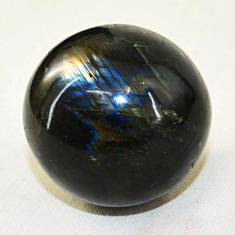 gemsmore:Genuine Pink Flash Labradorite Hand Carved Crystal Healing Sphere