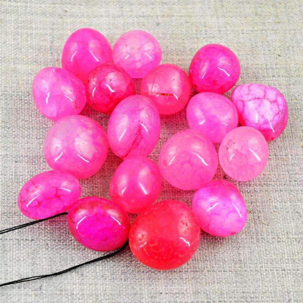 gemsmore:Genuine Pink Onyx Beads Lot - Natural Drilled