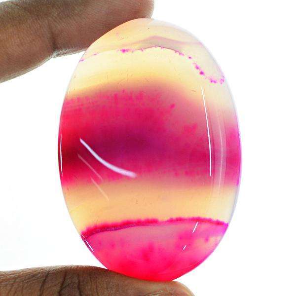 gemsmore:Genuine Pink Onyx Oval Shape Loose Gemstone