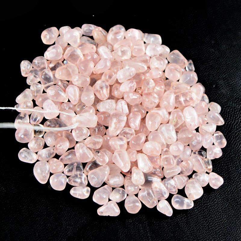 gemsmore:Genuine Pink Rose Quartz Beads Lot - Natural Drilled