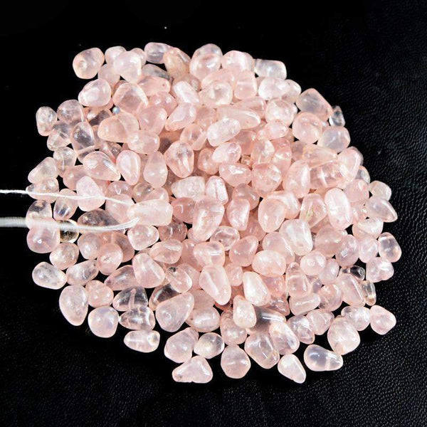 gemsmore:Genuine Pink Rose Quartz Beads Lot - Natural Drilled