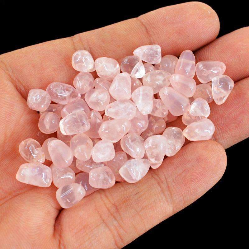 gemsmore:Genuine Pink Rose Quartz Beads Lot - Natural Drilled