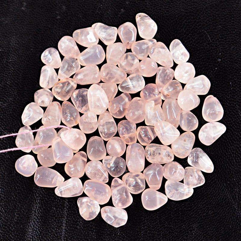 gemsmore:Genuine Pink Rose Quartz Beads Lot - Natural Drilled