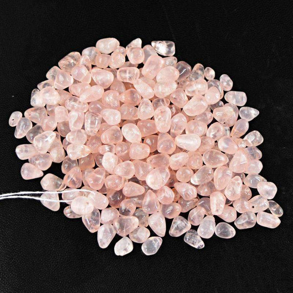 gemsmore:Genuine Pink Rose Quartz Beads Lot Natural Drilled