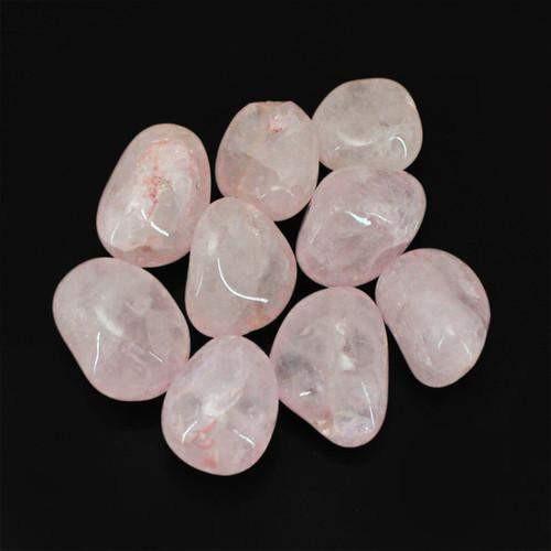 gemsmore:Genuine Pink Rose Quartz Drilled Beads Lot