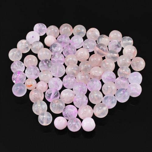 gemsmore:Genuine Pink Rose Quartz Drilled Beads Lot