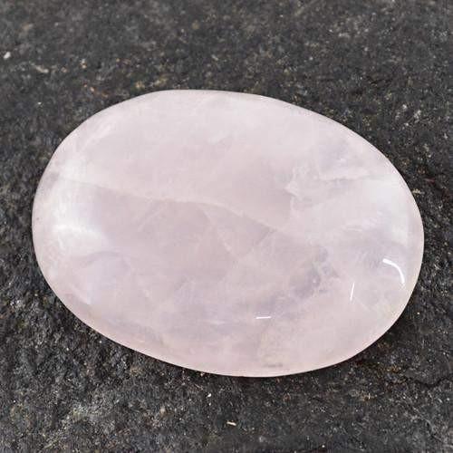 gemsmore:Genuine Pink Rose Quartz Oval Shaped Gemstone