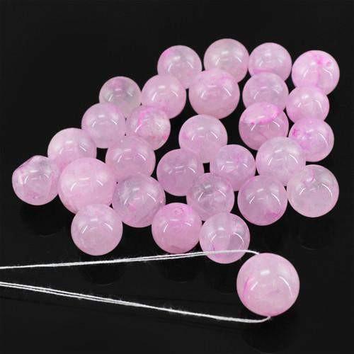 gemsmore:Genuine Pink Rose Quartz Round Beads Lot