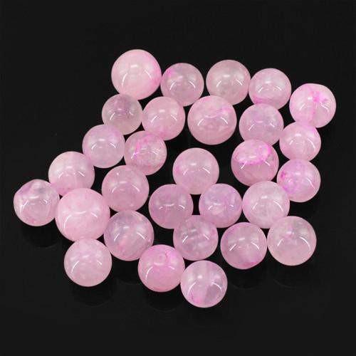 gemsmore:Genuine Pink Rose Quartz Round Beads Lot