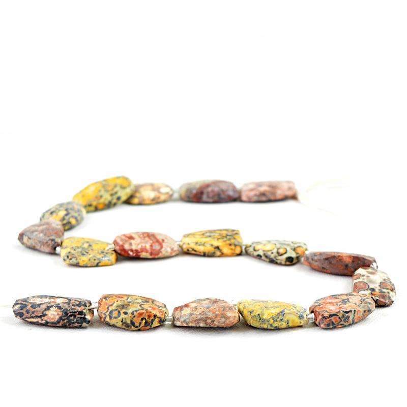 gemsmore:Genuine Poppy Jasper Beads Strand - Natural Faceted Drilled