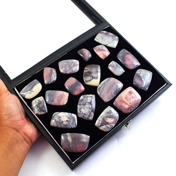 gemsmore:Genuine Porcelain Jasper  Untreated Gemstone Cabochon Lot