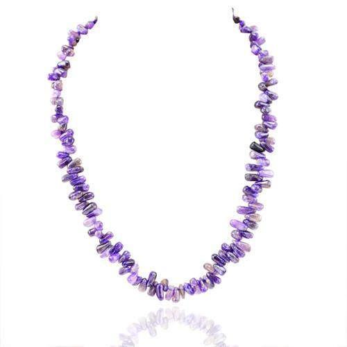 gemsmore:Genuine Purple Amethyst Beads Necklace