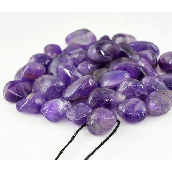 gemsmore:Genuine Purple Amethyst Drilled Beads Lot