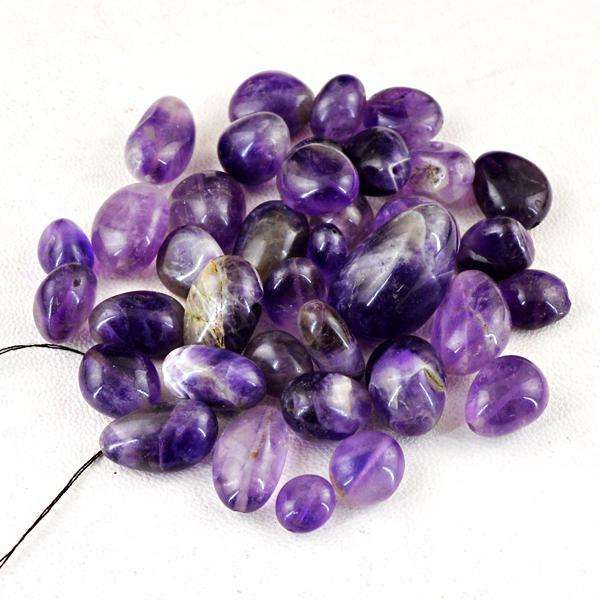 gemsmore:Genuine Purple Amethyst Drilled Beads Lot