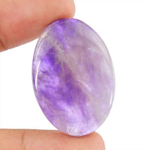 gemsmore:Genuine Purple Amethyst Oval Shaped Gemstone
