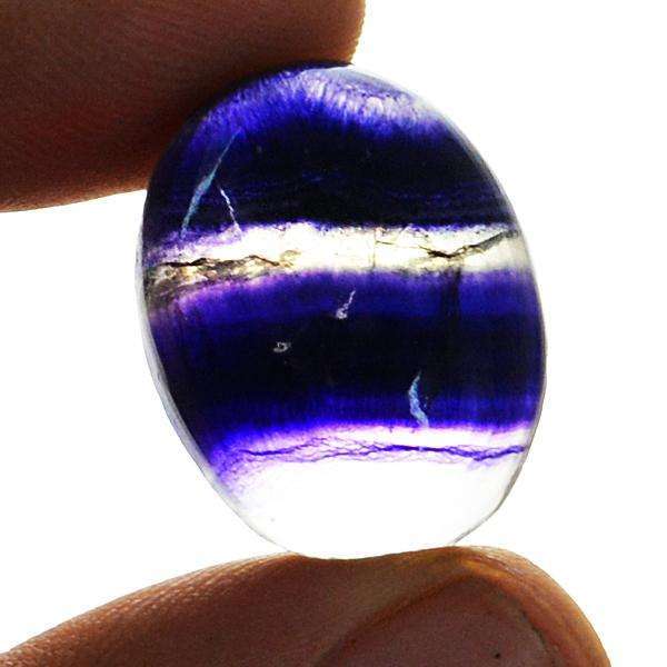 gemsmore:Genuine Purple Fluorite Oval Shape Untreated Loose Gemstone