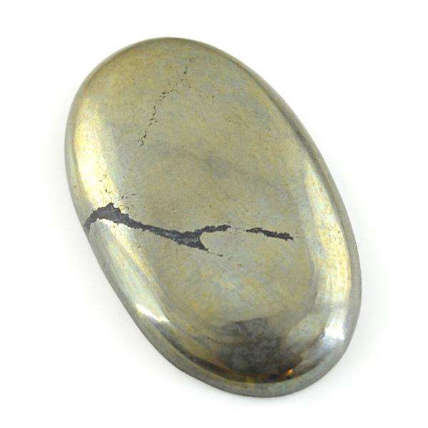 gemsmore:Genuine Pyrite Oval Shape Untreated Loose Gemstone