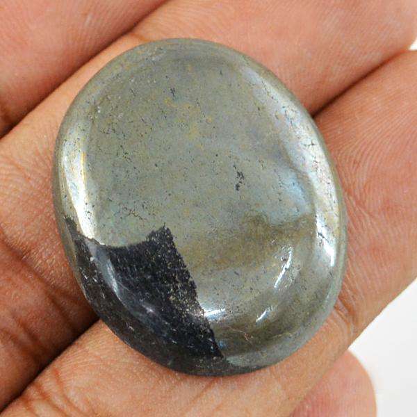 gemsmore:Genuine Pyrite Oval Shape Untreated Loose Gemstone