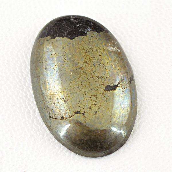 gemsmore:Genuine Pyrite Oval Shape Untreated Loose Gemstone