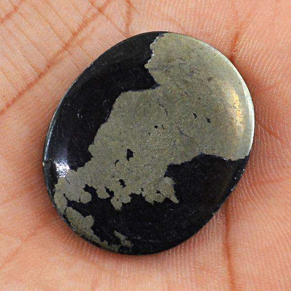 gemsmore:Genuine Pyrite Oval Shape Untreated Loose Gemstone