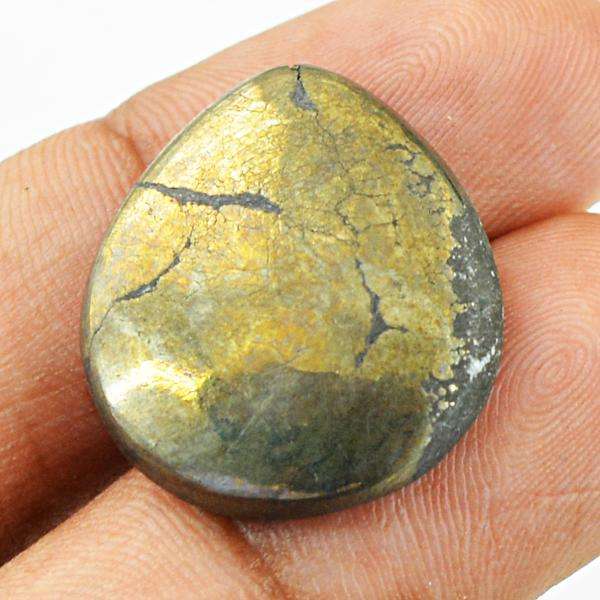 gemsmore:Genuine Pyrite Pear Shape Untreated Loose Gemstone