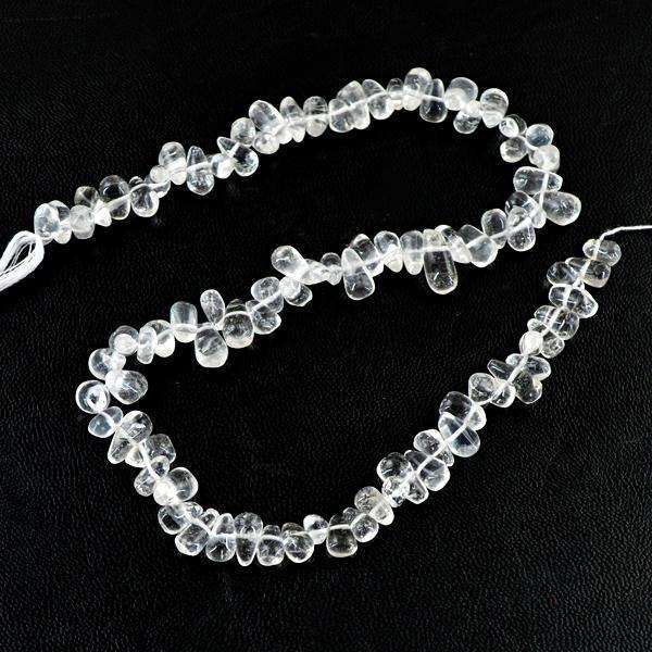 gemsmore:Genuine Rain drop white Quartz Drilled Beads strand