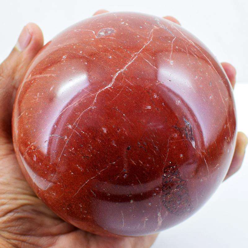 gemsmore:Genuine Red Jasper Carved Crystal Healing Sphere - Museum Size