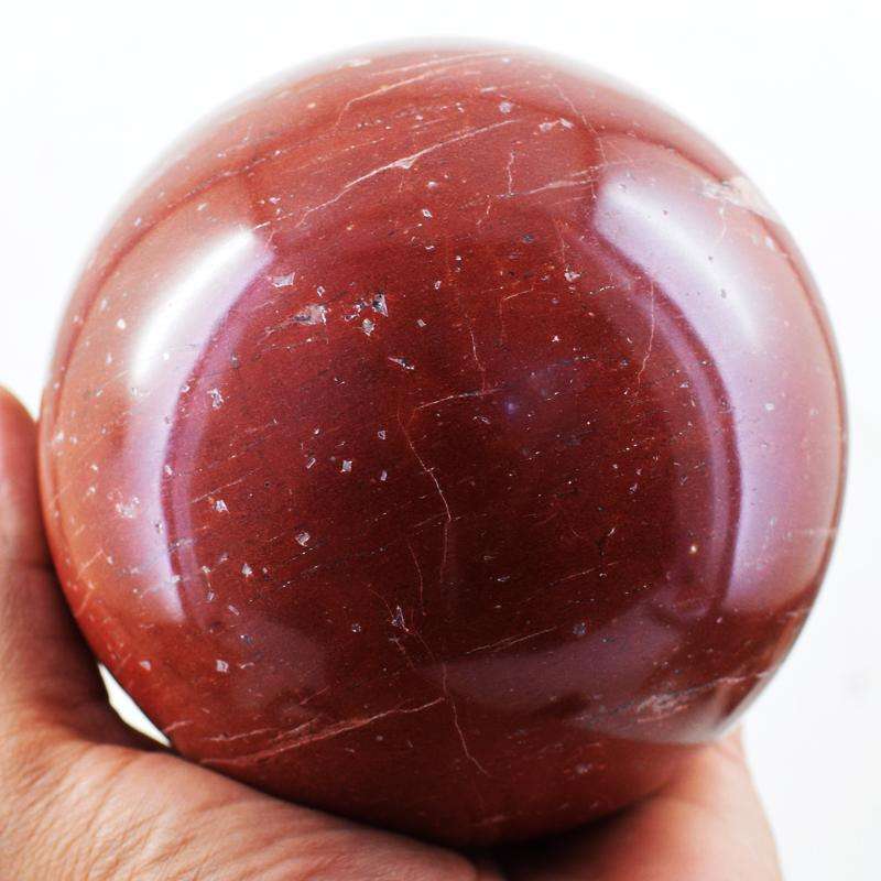 gemsmore:Genuine Red Jasper Carved Crystal Healing Sphere - Museum Size