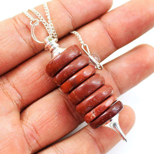 gemsmore:Genuine Red Jasper Reiki Healing Point Pendulum