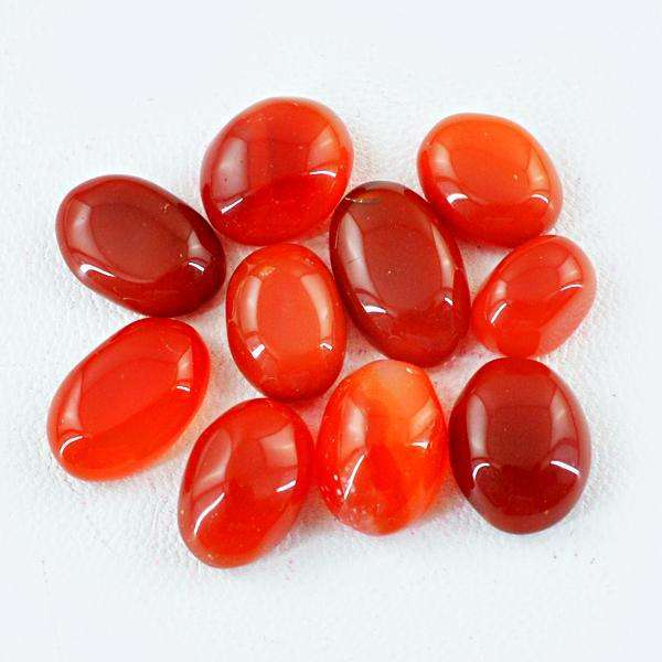 gemsmore:Genuine Red Onyx Oval Shape Beads Lot