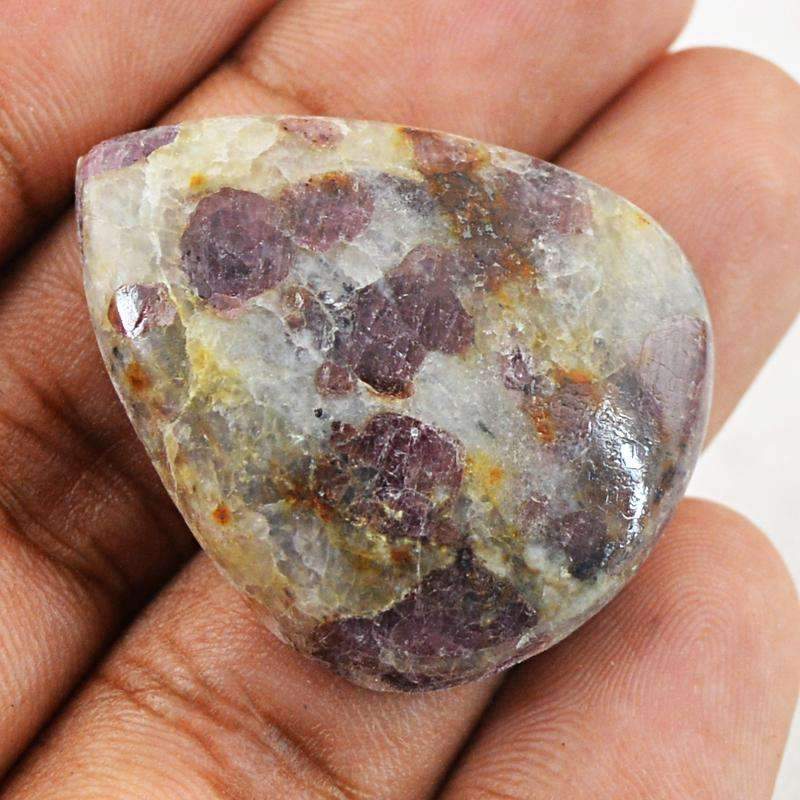 gemsmore:Genuine Ruby Ziosite Gemstone Natural Pear Shape