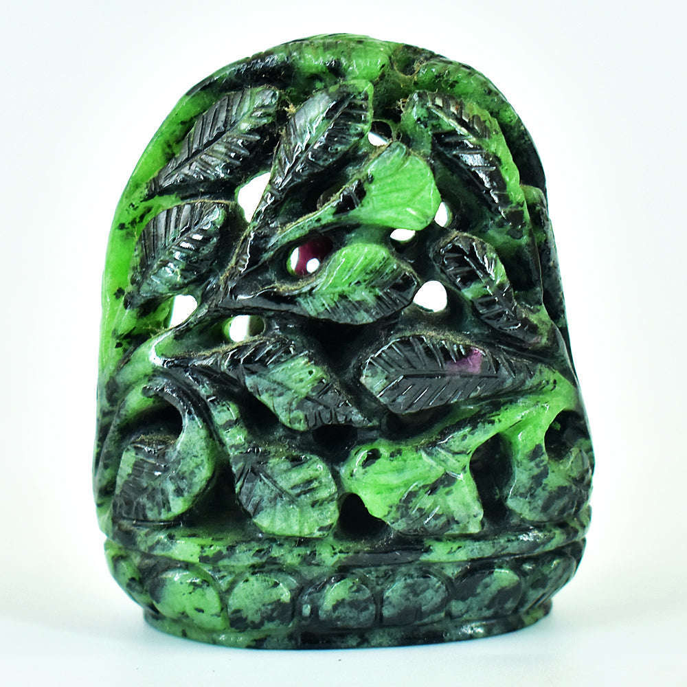 gemsmore:Genuine Ruby Zoisite Hand Carved Genuine Crystal Gemstone Carving Lord Buddha