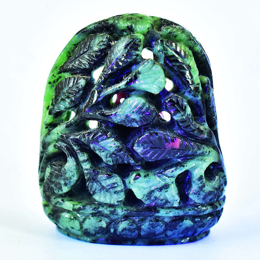 gemsmore:Genuine Ruby Zoisite Hand Carved Genuine Crystal Gemstone Carving Lord Buddha