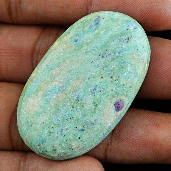 gemsmore:Genuine Ruby Zoisite Oval Shape Untreated Loose Gemstone