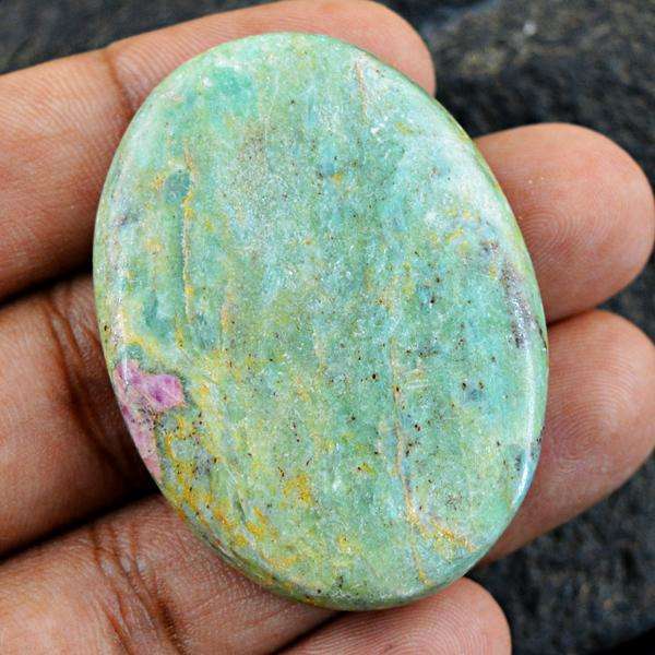 gemsmore:Genuine Ruby Zoisite Oval Shape Untreated Loose Gemstone