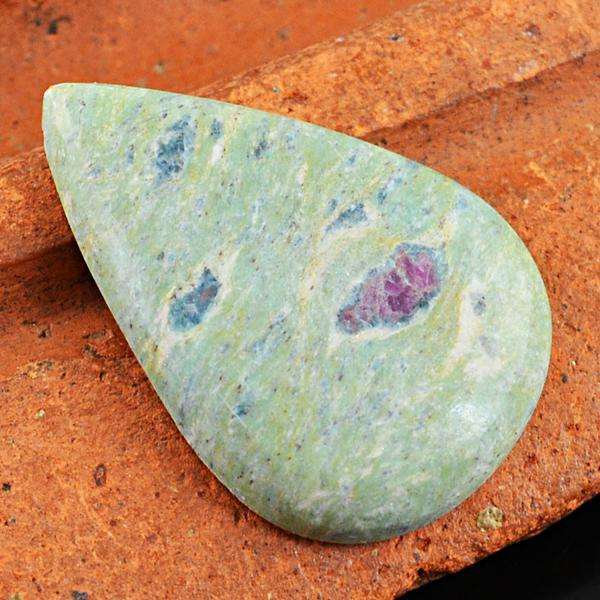 gemsmore:Genuine Ruby Zoisite Pear Shape Untreated Loose Gemstone