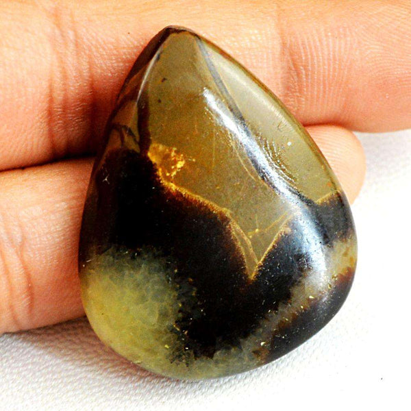 gemsmore:Genuine Septarian Agate Pear Shape Untreated Loose Gemstone